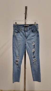 Levi's 720 High Rise Super Skinny Jeans Women's 28 Light Wash Distressed Stretch